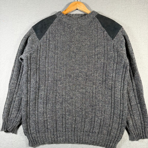 Lakeland Sheepskin Centre Other - Vintage Lakeland Sheepskin Centre Mens XL‎ Pure New Wool Sweater Dark Grey Suede